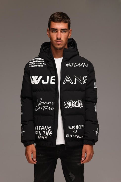 Wjeans Coat for man מעיל דבליו ג'ינס בצבע שחור לגבר בעיצוב מהפנט